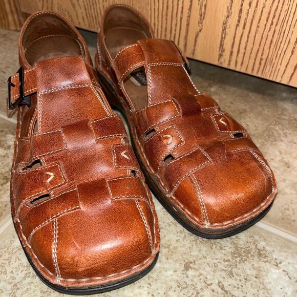 ❌❌❌SOLD❌❌❌Josef Seibel Women’s Brown Leather Square Toe Fisherman Sandals Sz-37 - Picture 3 of 6